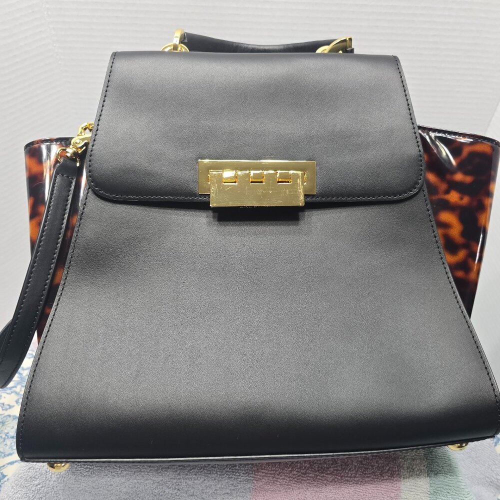Zac Posen Black w/tortoise shell Top Handle Satchel